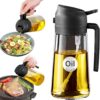 16oz/470ml Glass Olive Oil Sprayer for Cooking with Stickers