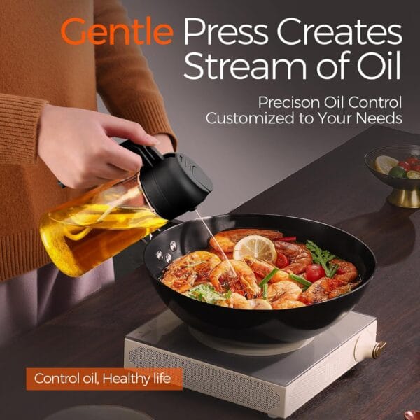 16oz/470ml Glass Olive Oil Sprayer for Cooking with Stickers