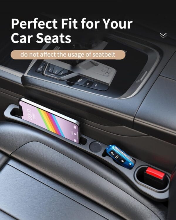 2 Pack Car Seat Gap Filler Organizer Black