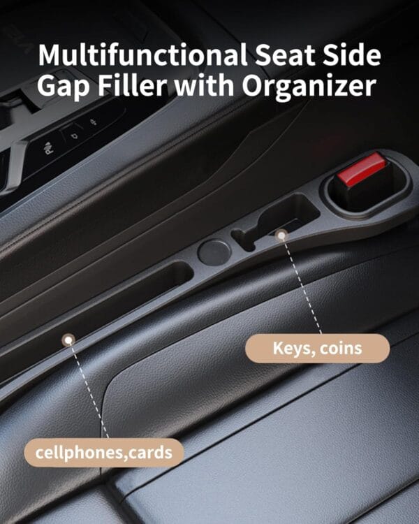 2 Pack Car Seat Gap Filler Organizer Black