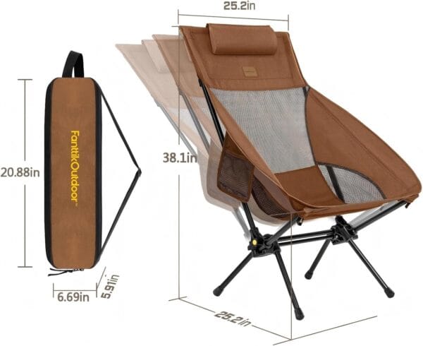 Portable & Lightweight, Comfort-Driven Foldable Rocking Chair with Carry Bag for Camping