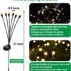 8 Count Solar Lights Outdoor Waterproof IPX5 Solar Garden Lights