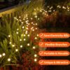 8 Count Solar Lights Outdoor Waterproof IPX5 Solar Garden Lights