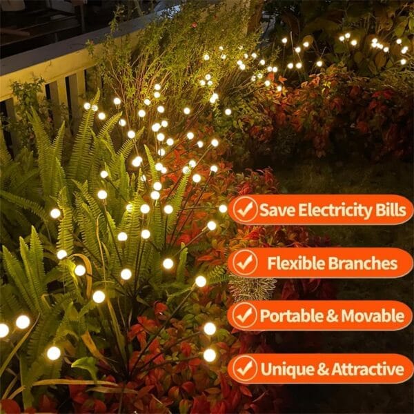 8 Count Solar Lights Outdoor Waterproof IPX5 Solar Garden Lights