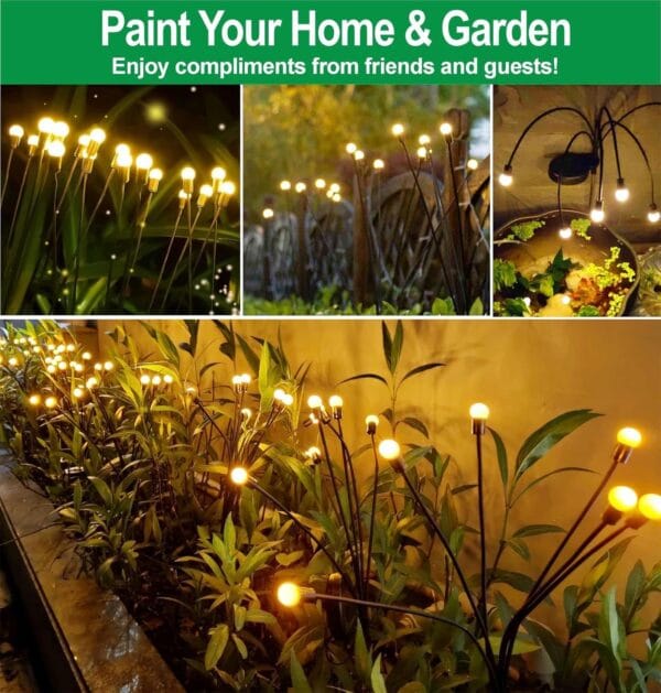 8 Count Solar Lights Outdoor Waterproof IPX5 Solar Garden Lights