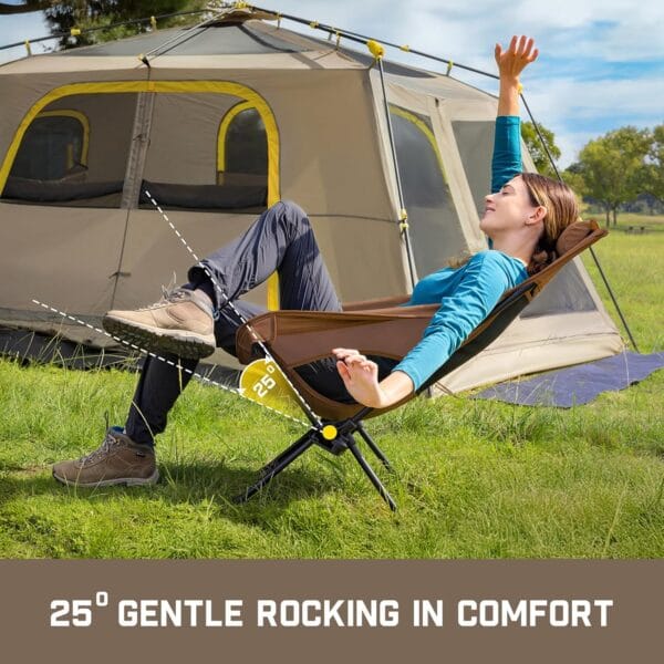 Portable & Lightweight, Comfort-Driven Foldable Rocking Chair with Carry Bag for Camping